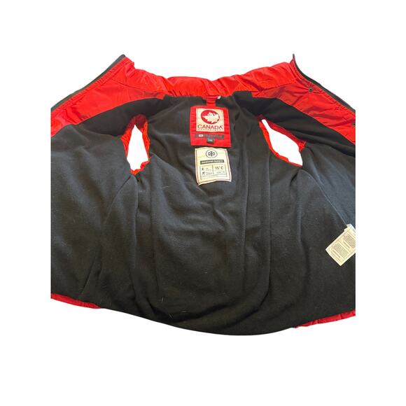 Canada Weather Gear Puffer Vest L Women Red Faux Fur Hood Gorpcore Outdoor - Picture 6 of 9